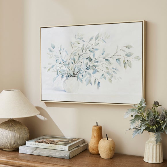 Green Floral Vase Framed Canvas - image 1