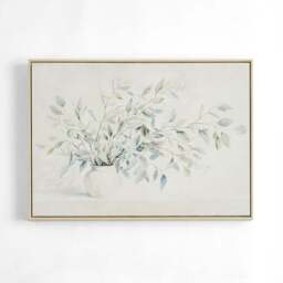Green Floral Vase Framed Canvas - thumbnail 3