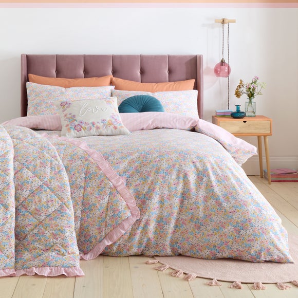 Catherine Lansfield Darcy Floral Reversible Duvet Cover & Pillowcase Set - image 1
