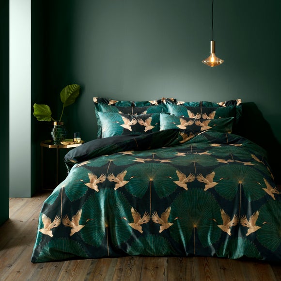 Luxe Cranes Duvet Cover and Pillowcase Set - image 1
