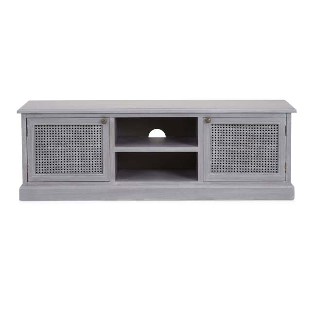 Lucy Cane Grey Wide Tv Stand Slate (Grey)
