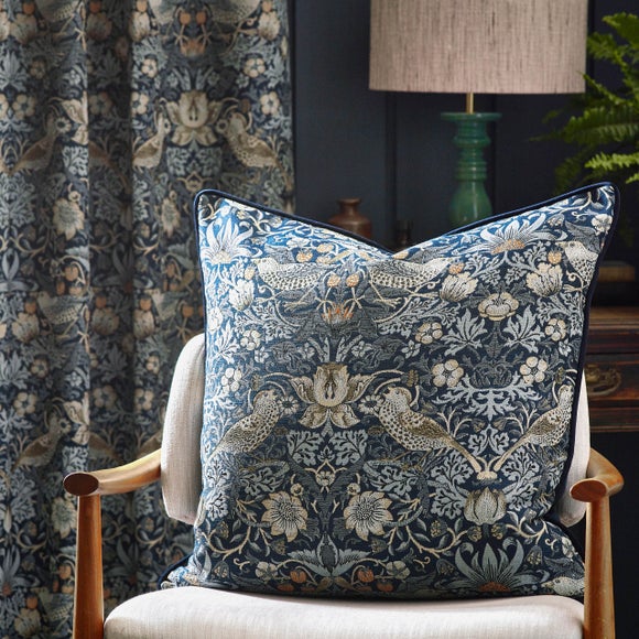 Morris & Co. Strawberry Thief Jacquard Square Cushion - image 1