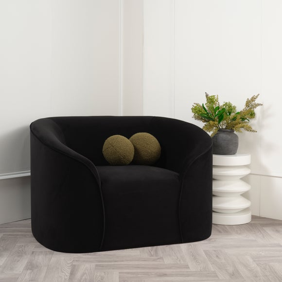 Zuma Black Velvet Tub Chair - image 1