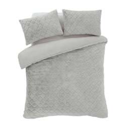 Catherine Lansfield Cosy Diamond Duvet Cover and Pillowcase Set - thumbnail 5