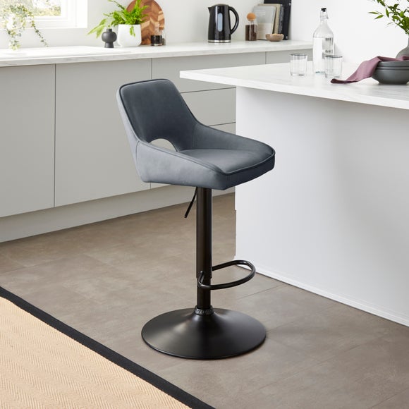 Harlan Height Adjustable Barstool, Faux Leather - image 1