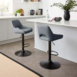 Harlan Height Adjustable Barstool, Faux Leather - thumbnail 2
