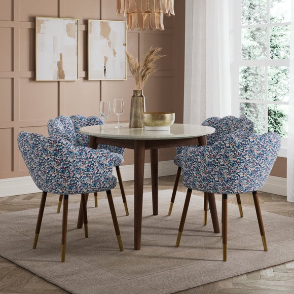 Vivian Dining Chair, Disty Fabric with Dark Stain Legs - image 1