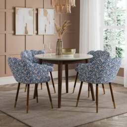 Vivian Dining Chair, Disty Fabric with Dark Stain Legs - thumbnail 1