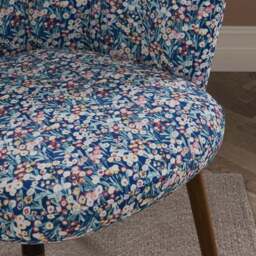 Vivian Dining Chair, Disty Fabric with Dark Stain Legs - thumbnail 3