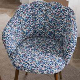 Vivian Dining Chair, Disty Fabric with Dark Stain Legs - thumbnail 4