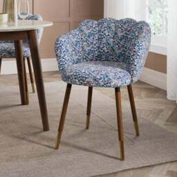 Vivian Dining Chair, Disty Fabric with Dark Stain Legs - thumbnail 2