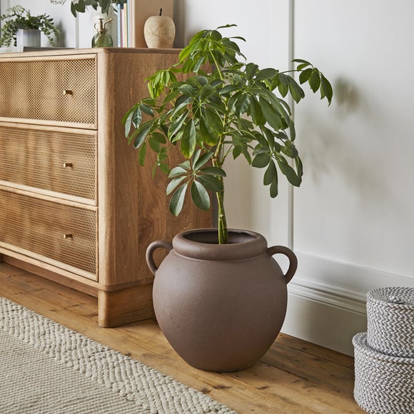 Wide Stone Vase with Handles - image 1
