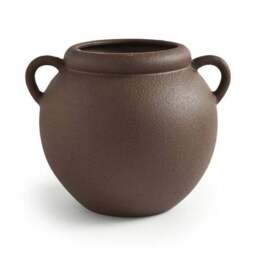 Wide Stone Vase with Handles - thumbnail 3