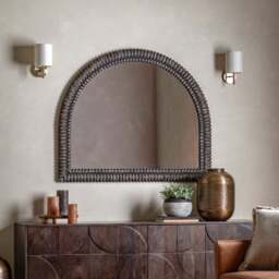 Sawan Arched Distressed Overmantel Wall Mirror - thumbnail 1
