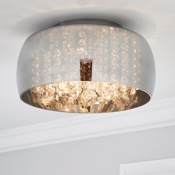 Seychelles Smoked Flush Ceiling Light - image 1