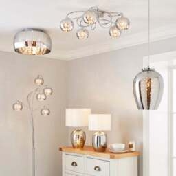 Seychelles Smoked Flush Ceiling Light - thumbnail 6