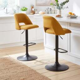 Jonas Adjustable Height Bar Stool, Fabric - thumbnail 2