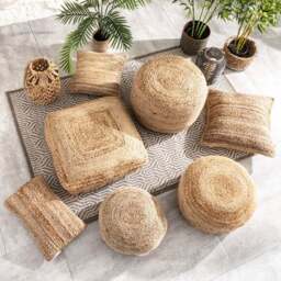 Jute Natural Pouffe - thumbnail 2