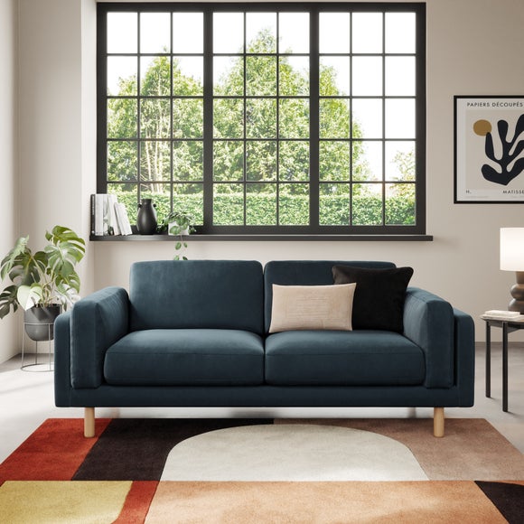 Newton Matte Plush Velvet 3 Seater Sofa - image 1