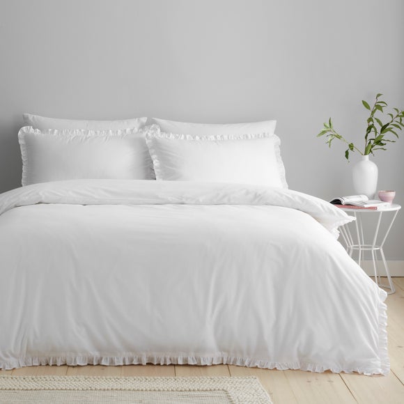 Pure Cotton Frilled 100% Cotton Duvet Cover & Pillowcase Set - image 1