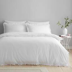 Pure Cotton Frilled 100% Cotton Duvet Cover & Pillowcase Set