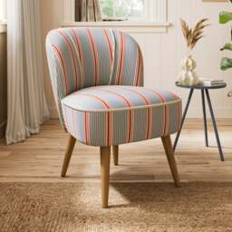 Elsie Retro Coastal Stripe Cocktail Chair - thumbnail 1