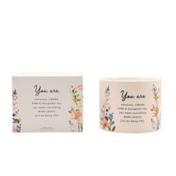 The Cottage Garden Peach Floral Multi Wick Ceramic Candle - thumbnail 1
