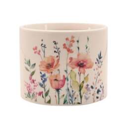 The Cottage Garden Peach Floral Multi Wick Ceramic Candle - thumbnail 4