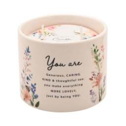 The Cottage Garden Peach Floral Multi Wick Ceramic Candle - thumbnail 3