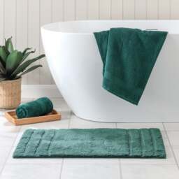 Luxury Cotton Textured Stripe Bath Mat - thumbnail 1