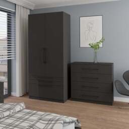 Foster Double 3 Drawer Wardrobe - thumbnail 2
