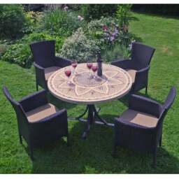 Byron Manor Montpellier Stockholm Black 4 Seat Dining Set - thumbnail 1
