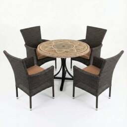 Byron Manor Montpellier Stockholm Black 4 Seat Dining Set - thumbnail 2