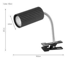 Georgi Industrial Ribbed Adjustable Clip On Table Lamp - thumbnail 6