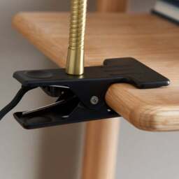 Georgi Industrial Ribbed Adjustable Clip On Table Lamp - thumbnail 3