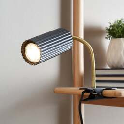 Georgi Industrial Ribbed Adjustable Clip On Table Lamp - thumbnail 1