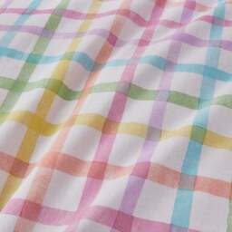 Rainbow Frilled Checked 100% Cotton Duvet Cover & Pillowcase Set - thumbnail 4