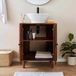 Alani Single Vanity Unit, Acacia Wood - thumbnail 3