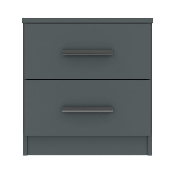 Norland 2 Drawer Bedside Table, Graphite Grey - image 1