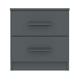 Norland 2 Drawer Bedside Table, Graphite Grey - thumbnail 1