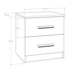Norland 2 Drawer Bedside Table, Graphite Grey - thumbnail 3