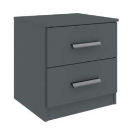 Norland 2 Drawer Bedside Table, Graphite Grey - thumbnail 2