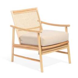 Desser Borneo Rattan Chair with Boucle Cushion - thumbnail 2