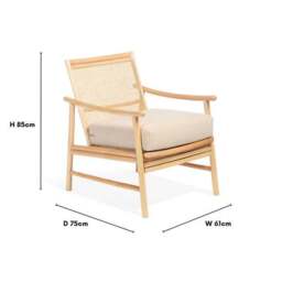 Desser Borneo Rattan Chair with Boucle Cushion - thumbnail 6