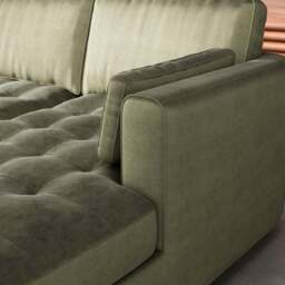 Zoe II Velvet Corner Chaise Sofa - thumbnail 4