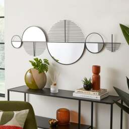 Elements Mirrored Round Indoor Outdoor Wall Art Mirror - thumbnail 1