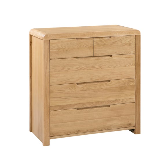 Curve 5 Drawer Chest, Oak - image 1