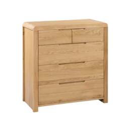 Curve 5 Drawer Chest, Oak - thumbnail 1