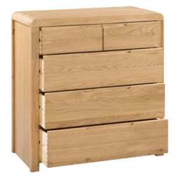 Curve 5 Drawer Chest, Oak - thumbnail 3