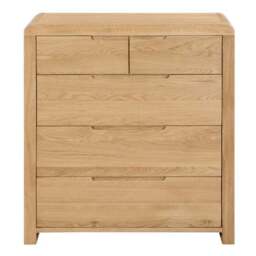 Curve 5 Drawer Chest, Oak - thumbnail 4